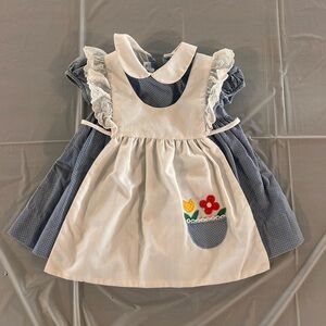 Sylvia whyte USA vintage pinafore dress Peter Pan collar blouse XL 90s Floral